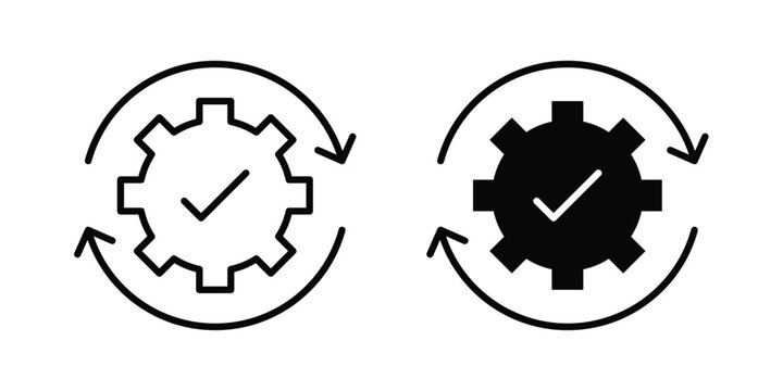 Automatic process icon collection in black vectors. Eps10 icons