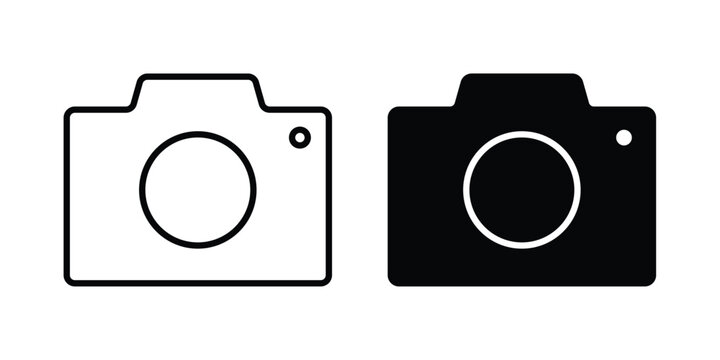 Camera button icon collection in black vectors. Eps10 icons