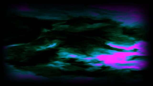 Aurora Borealis Northern Lights Ribbons, Green Teal Purple Night Sky Seamless Loop 4K Background