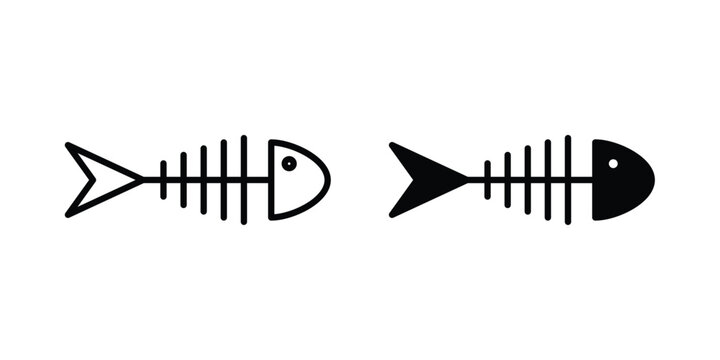 Fish bone icon collection in black vectors. Eps10 icons