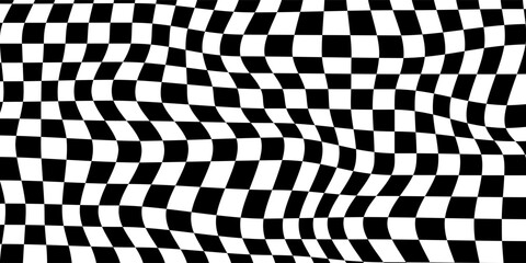 Obraz premium Black and white checkered pattern, Checkerboard seamless pattern