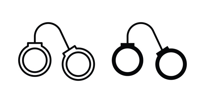 Handcuffs icon collection in black vectors. Eps10 icons