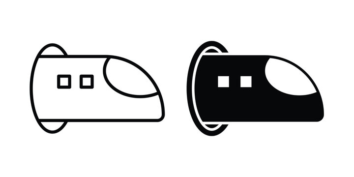 Hyperloop icon collection in black vectors. Eps10 icons
