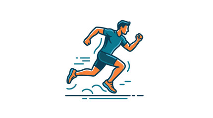 Obraz premium A dynamic illustration of a man in mid-stride, showcasing the energy and motion of running.