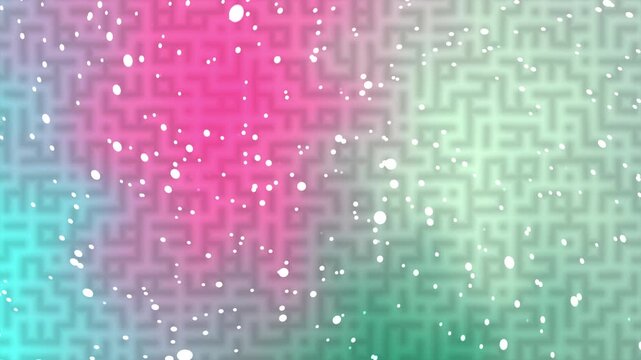 Abstract Grain Art Texture colorful maze pattern background with glowing pastel gradient and white speckles.