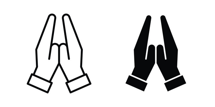 Prayer and Respect Icon collection in black vectors. Eps10 icons