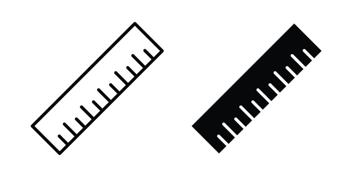 Ruler icon collection in black vectors. Eps10 icons