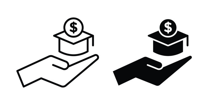 School fees icon collection in black vectors. Eps10 icons