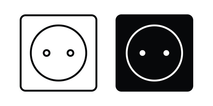 Socket Outlet icon collection in black vectors. Eps10 icons