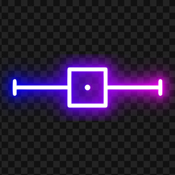 Neon glowing box plot diagram vector illustration representing statistical data distribution on transparent background