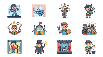 Collection of Performance and Entertainment Icons © Naila