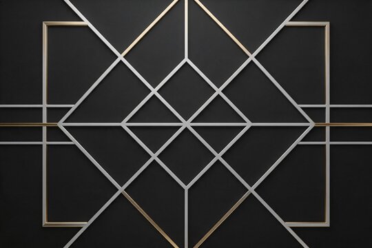 Geometric pattern with metallic lines