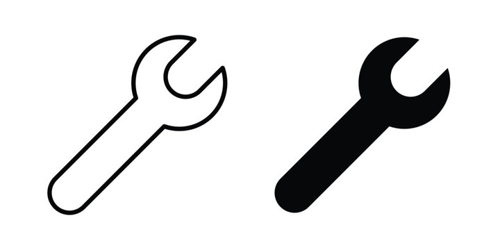 Wrench icon collection in black vectors. Eps10 icons