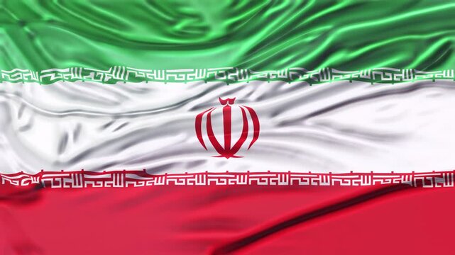 3D Iranian Flag Waving Realistic Cloth Motion.