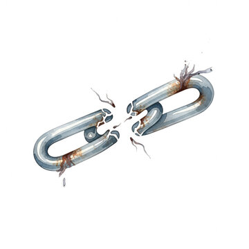 Broken chain link concept