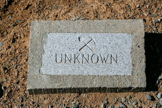 Unknown old grave marker in a western cemetery