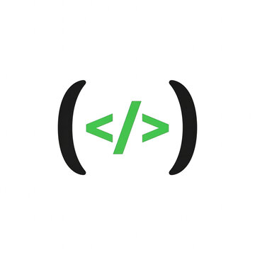 Coding icon symbol with parentheses