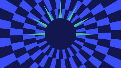 Abstract geometric radial pattern background with modern blue spiral effect for sports event banner © Pangestu