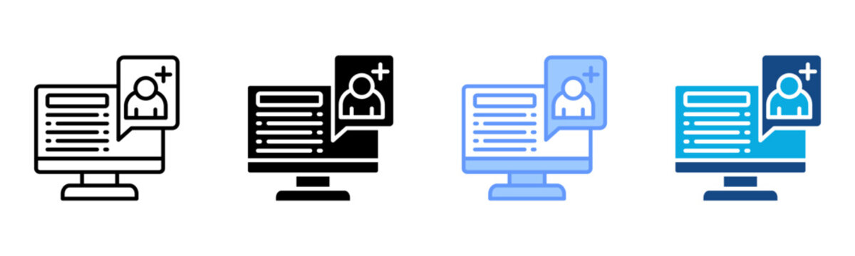 Friend Request Icon Multiple Style Vector Illustration