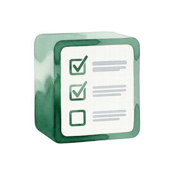 Watercolor checklist with checkboxes