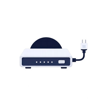 Network router modem with plug icon