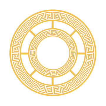 Greek Key Pattern Circular Ornament