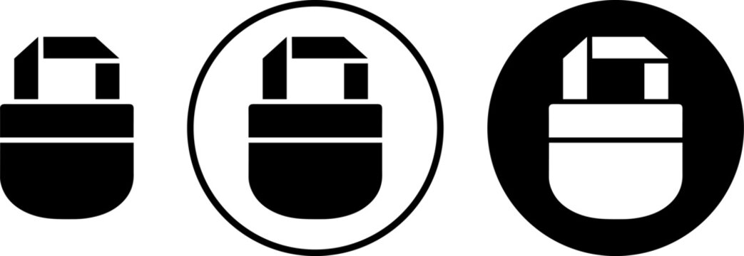 Set of three shopping bag icons, vector illustration