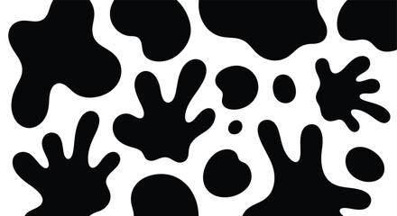 Fototapeta premium Abstract Black Splatter Pattern on White Background.