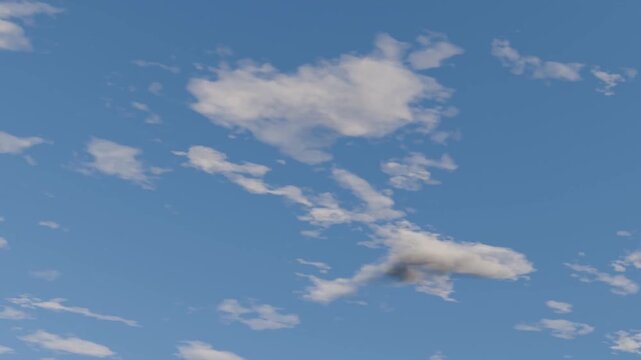 ループ　雲が流れる青空のアニメーション