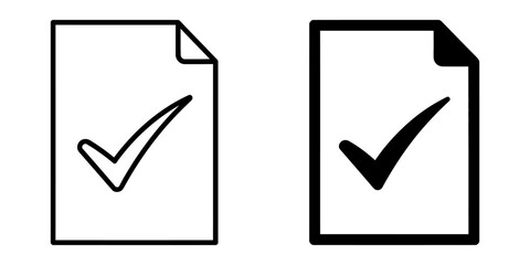 Document approval checkmark vector icons with document checkmark approved © Al Amin Stock