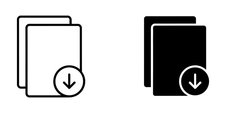 File download documents icon set with download document interface business