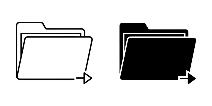 Folder and export file icon set with transfer directory management interface