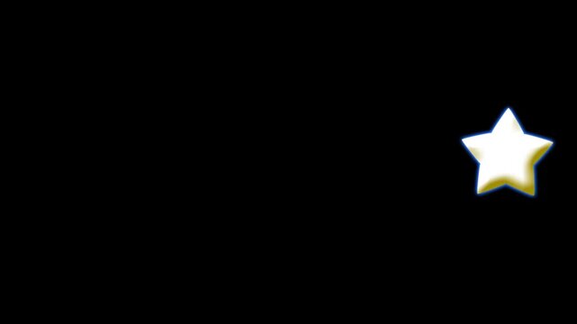 3D Golden Star Multiplied Burst Animation with Glowing Effect, Multiple Gold Stars Echo Motion Graphic Overlay and Transition Isolated on Black Background for Video Editing