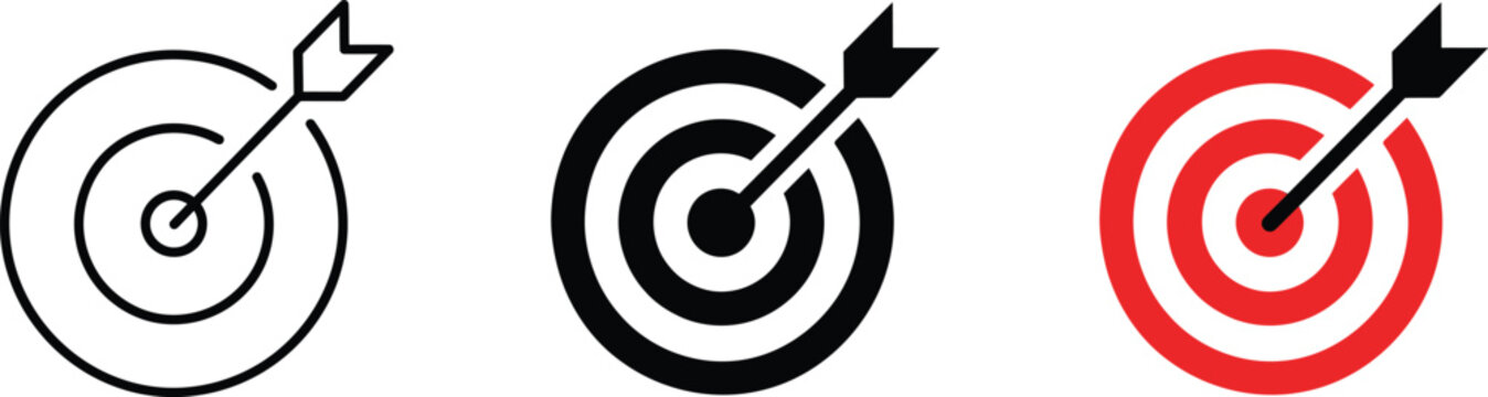 Target Goal Achievement Icon Set Vector Illustration