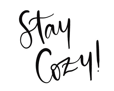 Minimalist Winter Catchphrase Stay Cozy Handwritten Typography PNG