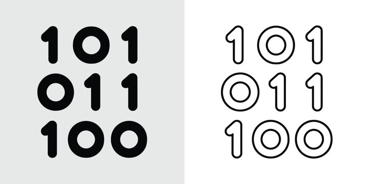 Binary code numbers 101 011 100