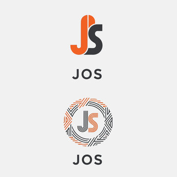 Modern Minimalist JS Logo Design With Variations Example.