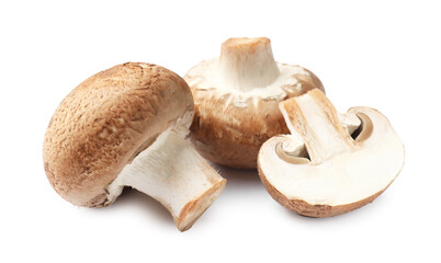 Fresh brown champignon mushrooms isolated on white © New Africa