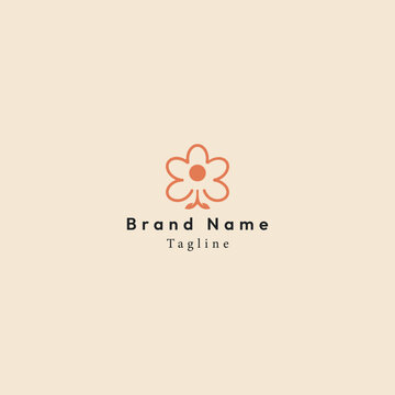 flower logo design and a circle