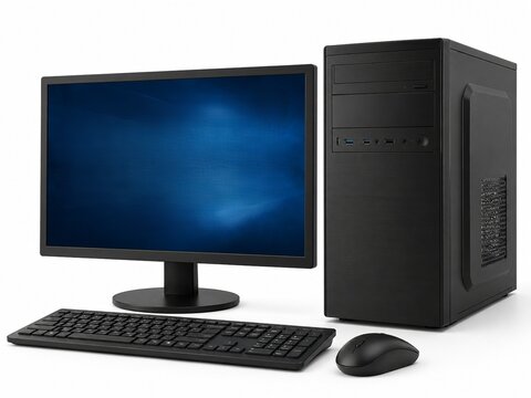 Complete Desktop Computer Set with LCD Monitor