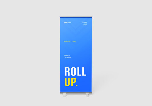 Realistic Roll-Up Advertising Banner Mockup
