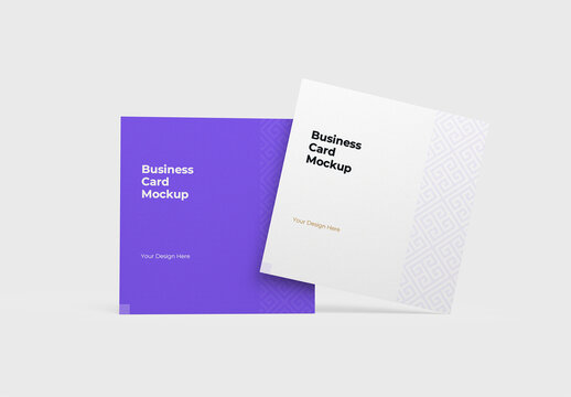 Minimal Square Business Card Mockup Template