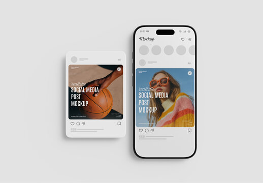 Realistic Social Media PSD Mockup