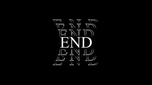 Kinetic Typography END Text Animation | Echo Stacking Word Trail Motion Graphics on Black Background