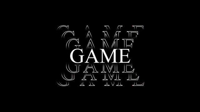 Kinetic Typography GAME Text Animation | Echo Stacking Word Trail Motion Graphics on Black Background