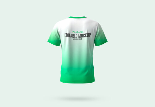 Floating Back View T-Shirt Mockup