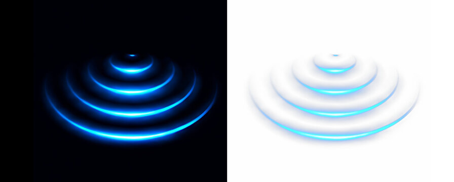 Technology sound signal png with circular wave pattern, loudspeaker vibration effect, concentric radar rings, audio music equalizer and digital abstract background
