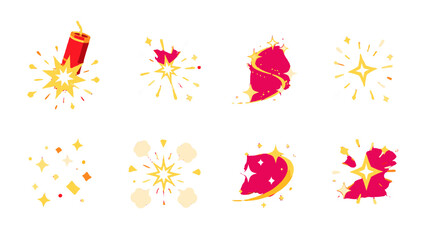 Cartoon explosion and sparkle effect icons set © Alan