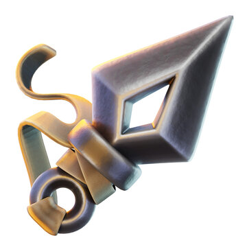 Kunai 3D Render Icon, Classic Weapon Illustration