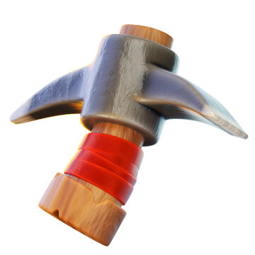 Pickaxe 3D Render Icon, Classic Weapon Illustration